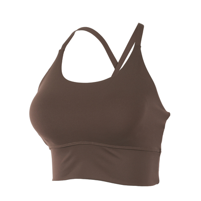 奔跑吧卡卡一体式固定杯运动文胸女交叉美背防震瑜伽健身内衣背心