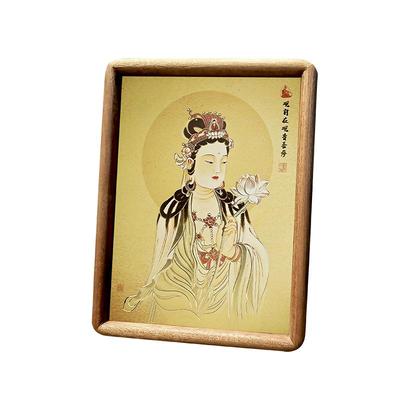 办公摆件铜板画手工雕刻画（观自在）拜神画家室摆画