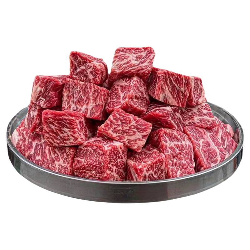 包邮6斤国产谷饲雪花牛肉粒安格斯奶香烧烤炖煮清真商用牛腩餐厅