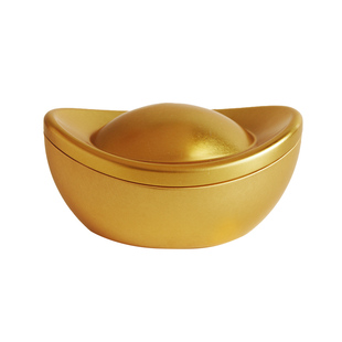 新年金元宝创意铁盒伴手礼盒包装盒雪花酥饼干盒太妃糖果铁罐空盒