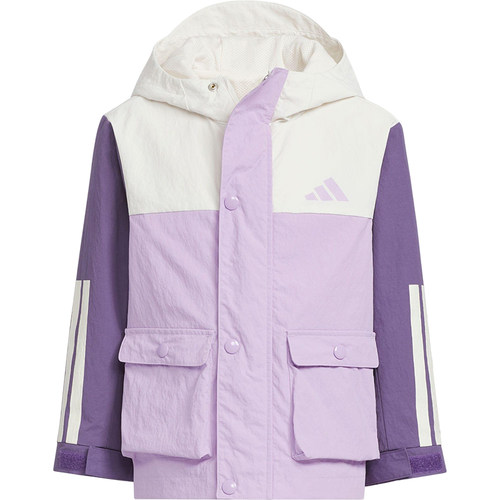 Adidas/阿迪达斯正品2025秋季款儿童休闲梭织拼接运动外套KS3080