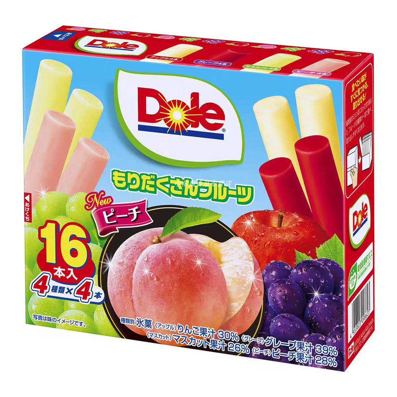 日本进口乐天Dole都乐水果味棒冰盒装冰激凌葡萄棒冰菠萝味冰淇淋