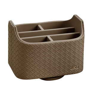 创意高档BV皮质旋转收纳盒轻奢办公室客厅茶几桌面遥控器置物盒