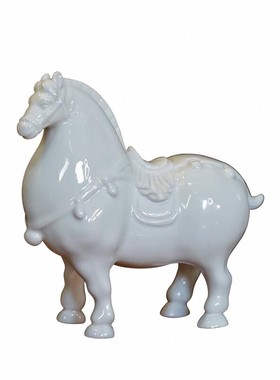 玄关电视柜桌面摆件十二生肖创意陶瓷马到成功书房装饰家居摆件