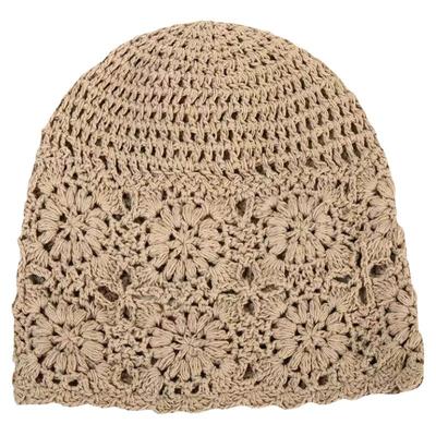 手工钩花堆堆帽女出游甜美春夏秋