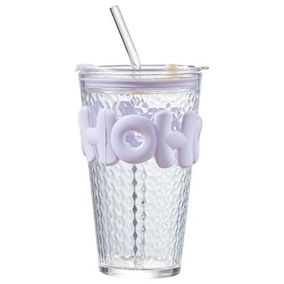 卡罗特高颜值可爱玻璃吸管水杯