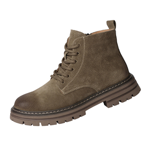 真皮马丁靴男鞋中帮皮靴高帮鞋户外皮鞋登山工装靴冬季棉鞋男靴子