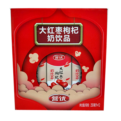 营优大红枣250ml礼盒装香浓牛奶