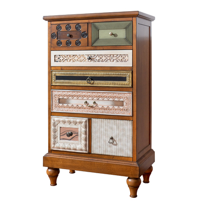 美式实木五斗柜中古风玄关收纳柜