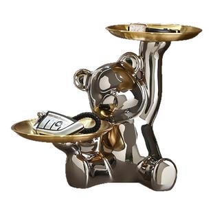 暴力熊钥匙收纳玄关装饰品入户门口鞋柜摆件客厅家居乔迁新居礼品