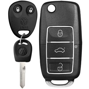 大众志俊桑塔纳20003000时代超人改装替换增配折叠汽车遥控器钥匙