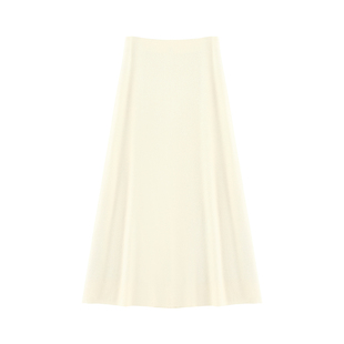 【雪泥】重磅立体肌理感经典百搭高腰A字显瘦毛呢毛边半身裙-2738