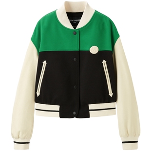 太平鸟女装年冬季拼色棒球外套A3BBD4154