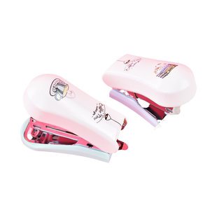 得力订书机小号学生用便携式钉书器迷你卡通可爱少女心订书机小型省力多功能小订书机文具用品起钉设计订书机