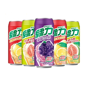 5罐装台湾绿力果汁饮料水蜜桃汁红番石榴芭乐葡萄味丹冬瓜茶果汁