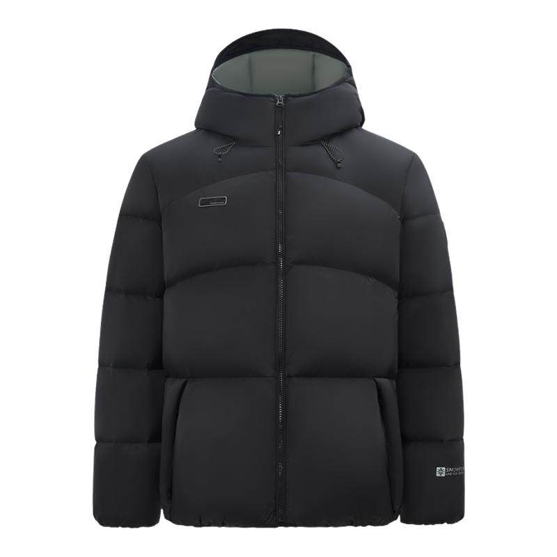 雪中飞2025男士短款高充绒连帽羽绒服潮流多彩面包加厚舒适外套