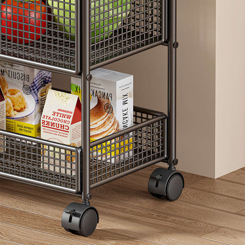 小推车置物架家用零食架落地多层书架厨房可移动水果蔬菜收纳架