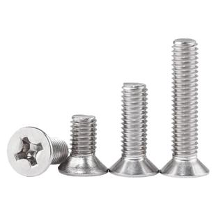 英制304不锈钢平头螺丝十字美制十字槽沉头螺钉大全细牙螺丝长1/4