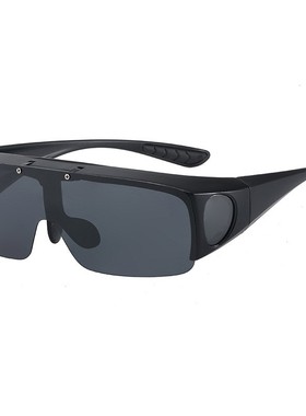 套镜墨镜二合一近视眼摩托车茶色