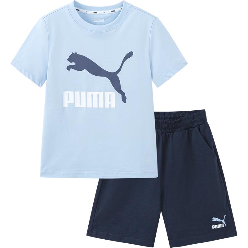 PUMA彪马中大童装短袖套装夏季新款男女童速干衣凉感运动休闲时尚