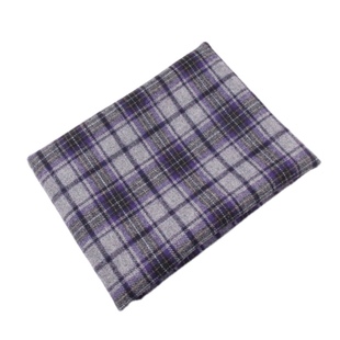 原装进口 灰底紫色格纹复合粘衬羊毛呢毛料面料秋冬西装外套布料