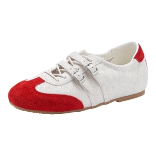 依思q红色德训鞋女2026新款春季百搭内增高赛车鞋休闲板鞋运动鞋