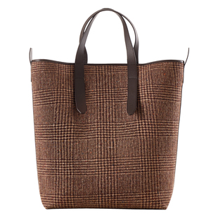 【100%羊毛】CULTUM男士经典粗花呢休闲手提包大容量托特旅行包