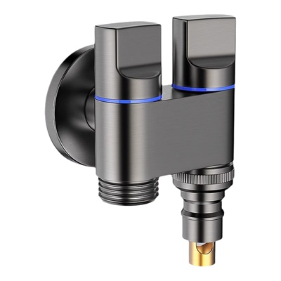 止水双出水洗衣机水龙头角阀