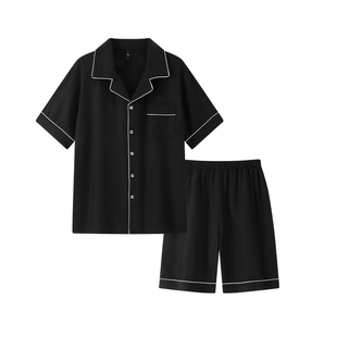 猫人冰丝男士睡衣夏季2025新款短袖短裤青年可外穿家居服套装礼盒