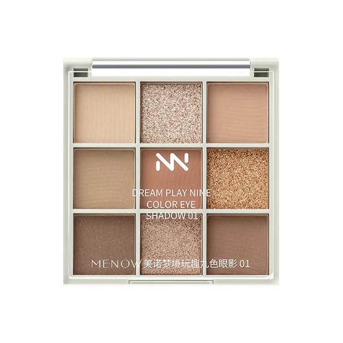 MENOW美诺眼影九色4大质地一盘多用新手初学者哑光细闪珠光综合盘