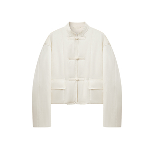 如意连云【安若】真丝丝棉立领对襟外套女新中式国风复古盘扣棉服