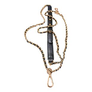 小香风皮穿三色渐变金属流浪链条光面皮质/可调节长度