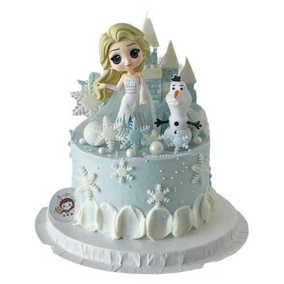 女孩女生蛋糕装饰冰雪女王