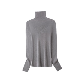 可机洗秋冬长袖60支18针新澳精纺羊毛衫女高领贴身内搭堆堆领上衣