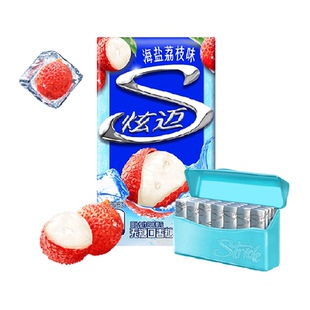 炫迈无糖口香糖海盐荔枝味糖果持久清新口气网红休闲零食凑单