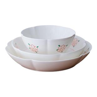 曼叙餐盘高级感家用陶瓷创意花口深盘新婚礼物送新人高级实用餐具