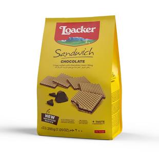 Loacker莱家进口薄脆威化夹心饼干巧克力味网红休闲小零食200g