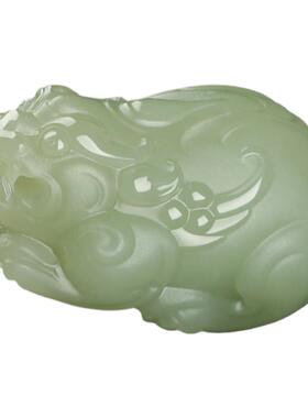 新疆天然和田玉貔貅手把件