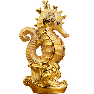 新款景德镇陶瓷密封空酒瓶磨砂金1.5斤海马创意酒坛壶罐家居酒具