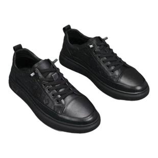 VMEN威曼男鞋潮鞋2024秋新款小白鞋男士真皮休闲鞋时尚一脚蹬板鞋