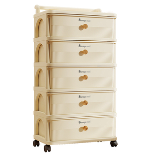 小推车置物架落地抽屉式零食架子家用多层婴儿收纳玩具杂物储物柜