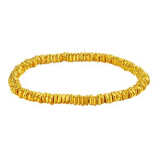 亚一黄金足金碎金手链5D工艺碎碎金安立体闪耀吸睛弹力手绳情侣款