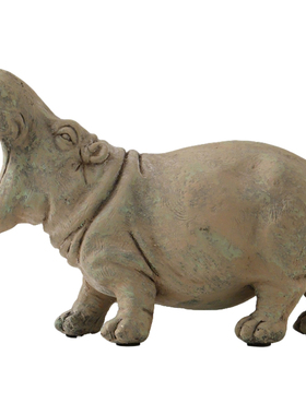 创意河马树脂雕塑摆件客厅书房