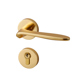 汇泰龙 轻奢现代金色静音门锁室内卧室房门锁门把手分体式欧式锁