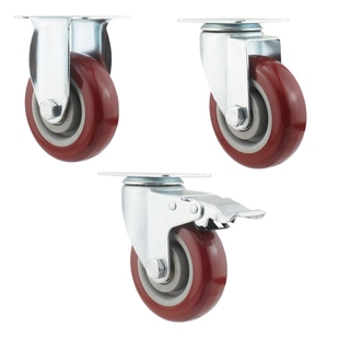 1.5寸2寸2.5寸3寸4寸5寸6寸8寸重型聚氨酯万向轮带刹车轮子定向轮