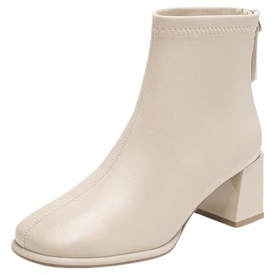 大东官方高跟短靴女2025新款秋冬粗跟高跟鞋切尔西靴巨好看马丁靴