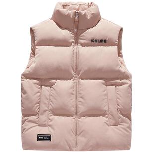 KELME卡尔美运动棉马甲女冬季新款休闲复古马夹外套坎肩背心棉服