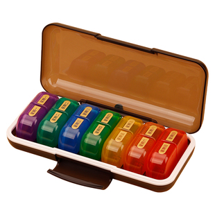 药盒早晚分装大容量7天随身便携一周14格可拆分装盒药品收纳药盒