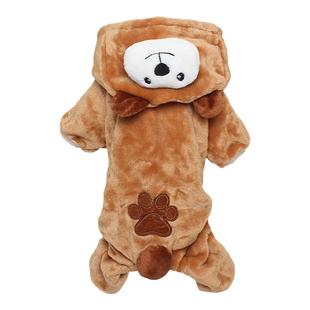 狗狗秋冬衣服四脚衣 宠物服饰 泰迪比熊卡通装珊瑚绒小狗四脚冬装