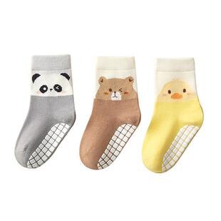 宝宝地板袜婴儿纯棉a类女童男室内防滑春秋加厚儿童隔凉学步袜子